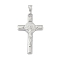 Brass Pendants, Cadmium Free & Lead Free, Crucifix Cross with Jesus Charms, Platinum, 44x25.5x4mm, Hole: 5.6x3mm