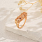 Brass Pave Cubic Zirconia Geometric Finger Rings for Women, Column, Golden, Purple, 29x9mm, Inner Diameter: 16mm~18mm