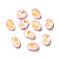 Mocha Fluorescent Style Glass Rhinestone Cabochons, Pointed Back, Oval, Light Rose, 14x10x5mm