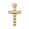 Brass Micro Pave Cubic Zirconia Pendants, Cross, Rack Plating, Long-Lasting Plated, Lead Free & Cadmium Free, Real 18K Gold Plated, 39.5x22.5x3.5mm, Hole: 5x3mm