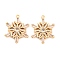 Brass Micro Pave Clear Cubic Zirconia Pendants, Cadmium Free & Nickel Free & Lead Free, Christmas Snowflake, Real 18K Gold Plated, 21x17x3mm, Hole: 1mm