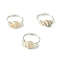 Natural Sea Shell Finger Rings, Copper Wire Wrap Jewelry for Women, Silver, 1.5mm, Inner Diameter: 18mm