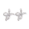 Brass Pendants, Cadmium Free & Nickel Free & Lead Free, Bowknot, Real Platinum Plated, 18x16x3.5mm, Hole: 1mm