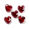 Glass Rhinestone Cabochons, Pointed Back & Back Plated, Faceted, Heart, Light Siam, 8x8x4.5mm