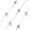 Handmade 304 Stainless Steel Chains, with Polymer Rhinestone & ABS Imitation Pearl, Soldered, Round, with Spool, Stainless Steel Color, 6.5x6mm, about 16.40 Feet(5m)/Roll