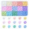 2250Pcs 15 Colors 6/0 Glass Seed Beads, Macaron Color, Round Hole, Round, Mixed Color, 4~4.5x3mm, Hole: 1~1.2mm, about 150Pcs/color
