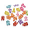 Transparent Acrylic Beads, Mixed Initial Letters, Mixed Color, 14~15x4~10.5x3.5mm, Hole: 1.8mm, about 2350pcs/500g