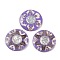 Dyed Natural Shell Cabochons, Flat Round, Medium Purple, 29x3mm