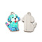 Alloy Enamel Pandants, Lead Free & Cadmium Free,  Platinum, Dog Charm, Blue, 21.5x16x2mm, Hole: 1.8mm