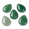 Natural Green Aventurine Pendants, Teardrop Charms, 35.5x25x8.5mm, Hole: 1mm
