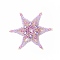 Seed Beads Beaded Charms, Star Pendants, with Glass Pearl Beads, Lilac, 64x64x6mm
