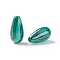 Natural Malachite Beads, Half Drilled, Teardrop, 15.5~16.5x8mm, Half Hole: 1mm