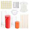 DIY Candle Making Tools, with Plastic Candle Molds, Eco-Friendly Candle Wick, Iron Hair Bobby Pins Simple Hairpin, Paper Stickers and Birch Wood Craft Ice Cream Sticks, Clear, 4.5x6.1x4.6cm, 1pc