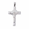 Tarnish Resistant 304 Stainless Steel Pendants, For Easter, Crucifix Cross, Saint Benedict Medal Pendant, Stainless Steel Color, 49.5x28x5.5mm, Hole: 6x10.5mm