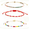 Bohemian Glass Seed Bead Rainbow Friendship Bracelets, Adjustable Stackable Bracelets, Mixed Color