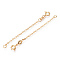 Brass Cable Chain Extender, End Chains with Spring Ring Clasps, Cadmium Free & Nickel Free & Lead Free, Real 18K Gold Plated, 55~60x2mm
