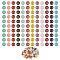 120Pcs 12 Colors Golden Plated Alloy Charms, with Enamel, Enamelled Sequins, Flat Round with Letter, Letter.Q, 14x12x2mm, Hole: 1.5mm, 10pcs/color