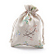 Polycotton(Polyester Cotton) Packing Pouches Drawstring Bags, with Printed Flower, Colorful, 18x13cm