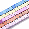 Electroplated Non-magnetic Synthetic Hematite Beads Strands, Rectangle, Mixed Color, 6x6.5x2.5mm, Hole: 0.5mm, about 65~66pcs/Strand, 15.75 inch(40cm)