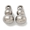 Anti-Tarnish 304 Stainless Steel Pendants, Gourd Charm, Stainless Steel Color, 15.5x9x9mm, Hole: 1.6mm