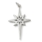 Rack Plating Brass Micro Pave Cubic Zirconia Pendants, Long-Lasting Plated, Lead Free & Cadmium Free, North Star Charms, with Jump Ring, Platinum, 30.5x18.5x2.5mm, Hole: 3mm