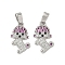 Brass Micro Pave Cubic Zirconia Pendants, Cadmium Free & Lead Free, Dog, Platinum, 15.5x8.5x3mm, Hole: 2.5x4.5mm