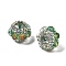 Acrylic Rhinestone Rondelle Beads, with Resin Star Cabochons, for Beadable Pens, Keychains, Jewelry and Crafts, Sea Green, 19.5x14.5mm, Hole: 2.5mm