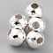 Brass Spacer Beads, Long-Lasting Plated, Round, 925 Sterling Silver Plated, 3.5mm, Hole: 1.4mm