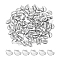 UNICRAFTALE About 100Pcs Ribbon Crimp Ends Sectorial Bracelet Crimp Clasps 7.5x10mm 304 Stainless Steel Crimp Cord Ends with Loop Half Round Ribbon Fasteners Clasp for Jewellery Making