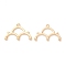 Brass Chandelier Component Links, Cadmium Free & Nickel Free & Lead Free, Cloud, Real 18K Gold Plated, 12x18x2.6mm, Hole: 1mm & 0.8mm