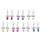Platinum Alloy & Plastic Dangle Earrings, Angle, Mixed Color, 54.5x22mm