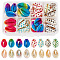 NBEADS 64 Pcs 8 Styles Printed Cowrie Shell Beads, Colorful Natural Cowrie Shell Beads Undrilled Seashell Beads Beach Seashell Charms for DIY Summer Ocean Craft Jewelry Making Party Home Decor