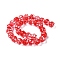 Transparent Glass Enamel Beads Strands, Hand Drawn Beads, Round, Red, 12.5x11.5mm, Hole: 1.6mm, about 30pcs/strand, 13.78 inch(35cm)