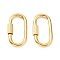 304 Stainless Steel Locking Carabiner, Ion Plating(IP), Oval, Real 18K Gold Plated, 32x16.5x3mm