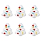 6Pcs Handmade Bumpy Glass Beads Strands, Hand Drawn Beads, Dyed & Heated, with Enamel, Christmas Trees, White, 16x14.5x7mm, Hole: 1.2mm
