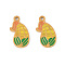 304 Stainless Steel Enamel Charms, PVD Vacuum Plating, Corn Charm, Real 18K Gold Plated, Gold, 12.5x7x1mm, Hole: 1mm