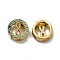 Alloy Slide Charms, with Synthetic Turquoise, Flat Round & Infinity, Turquoise, 12x5mm, Hole: 2~8x2~3mm