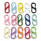 Spray Painted Alloy Push Gate Snap Key Clasps, Double Snap S Clasps, Cadmium Free & Nickel Free & Lead Free, Mixed Color, 32x14x6mm, Inner Diameter: 12x9mm