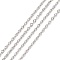 Tarnish Resistant 304 Stainless Steel Cable Chains, with Spool, Soldered, Textured, Stainless Steel Color, 1.7x1.2x0.2mm, about 32.8 Feet(10m)/roll