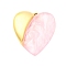 304 Stainless Steel Pendants, Heart Charm, with Resin, Ion Plating(IP), Real 18K Gold Plated, Pink, 31.5x27.5x5mm, Hole: 1.6mm