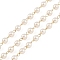 Rack Plating Brass Satellite Chains, with Plsetic Beads, Golden, Bead: 3.8mm, 5m/roll