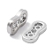 Brass Multi-Strands Links, Cadmium Free & Nickel Free & Lead Free, Spacer Bars, 8 Shape, 2-Hole, Real Platinum Plated, 6.5x12x2mm, Hole: 1.4mm
