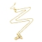 Brass Micro Pave Clear Cubic Zirconia Pendant Necklaces, Letter T, 17.72 inch(450mm), Letter T: 20x20mm