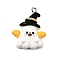 Halloween Opaque Resin Pendants, with Platinum Iron Loop, White, Ghost, 30x23.5x7.5mm, Hole: 2mm