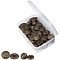 Alloy Shank Button, Flat Round, Antique Bronze, 25x11.5mm, 21x10.5mm, 15x7.5mm, 17.5x9.5mm, 80pcs/box