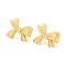 Bowknot Rack Plating Brass Stud Earrings, Long-Lasting Plated, Cadmium Free & Lead Free, Real 18K Gold Plated, 18x20mm