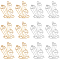 DICOSMETIC 20Pcs 2 Colors Stainless Steel Pendants 1.6mm Hole Prism Shape Open Back Bezel Pendants Golden Hollow Pressed Frame Charms for DIY Crafting Bracelet Necklace Jewelry Making Accessories