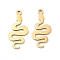201 Stainless Steel Pendants, Snake Charm, Golden, 21.5x10x1mm, Hole: 1.4mm