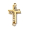 Ion Plating(IP) 304 Stainless Steel Crystal Rhinestone Connector Charms, Cross Links, Real 18K Gold Plated, 20x10x2mm, Hole: 1.6mm