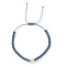 Minimalist Adjustable Polyester Cord Braided Bracelets, Imitation Pearl Bead Jewelry for Women, Steel Blue, Inner Diameter: 11 inch(28cm)